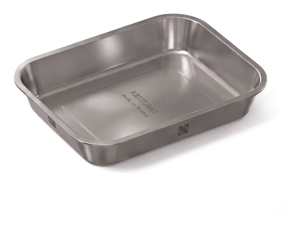 Bac GN 1/2 inox 304L à bord roulé, fabriqué en France