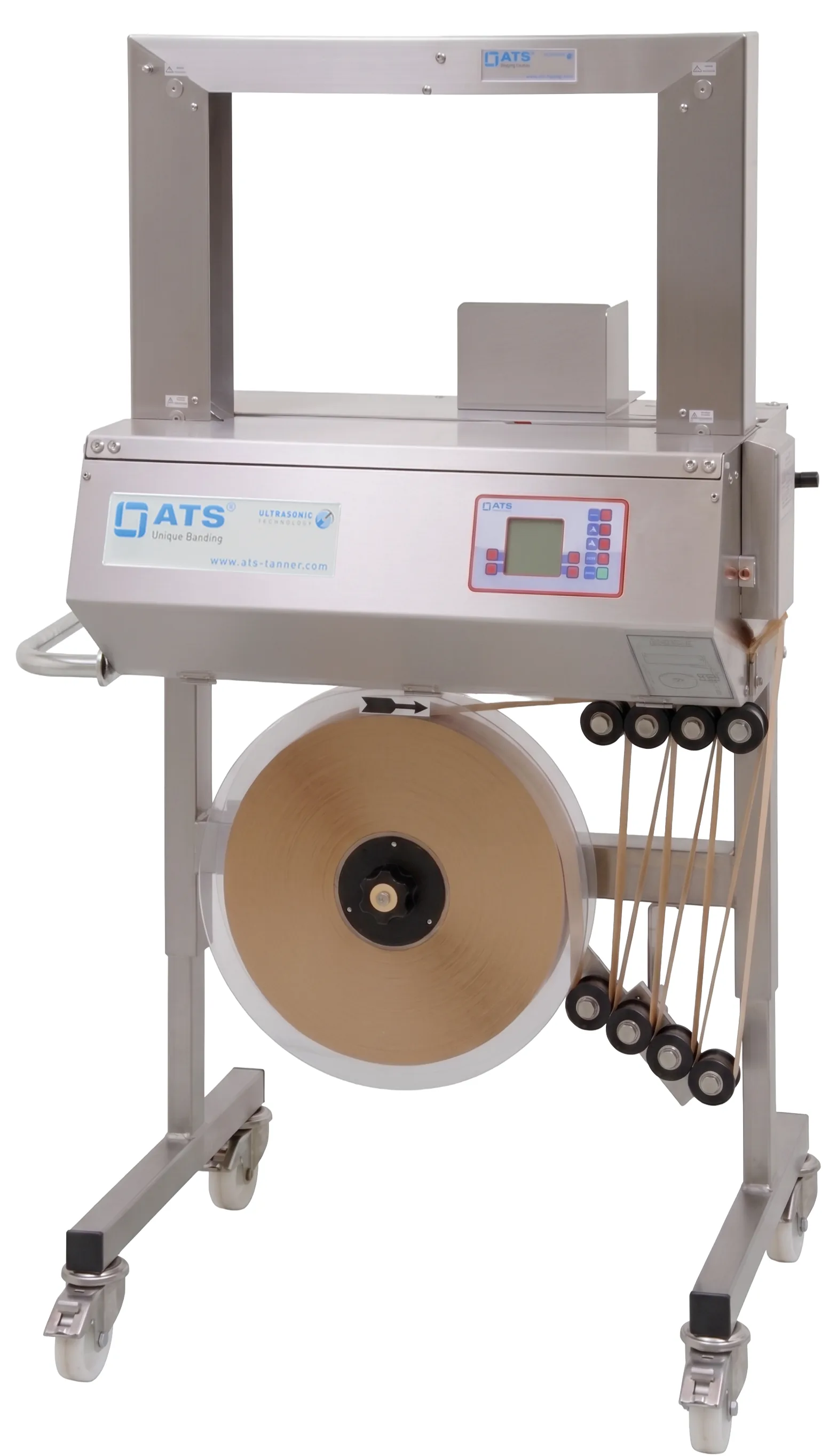 Banderoleuse mobile ATS US-2000 AD-R sur roulettes