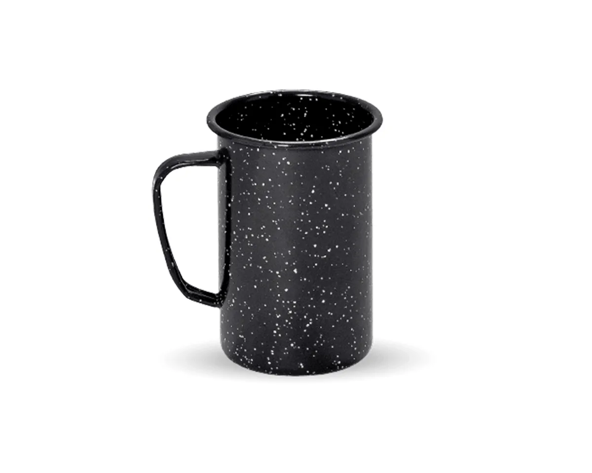 Tasse-verre émaillée, finition noir moucheté